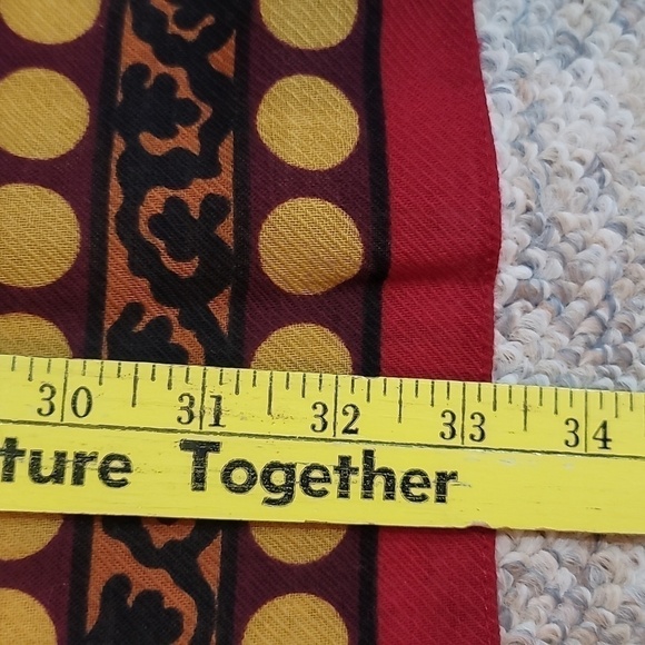 Perry Ellis Vintage Bohemian 90's Red Scarf - Picture 4 of 5